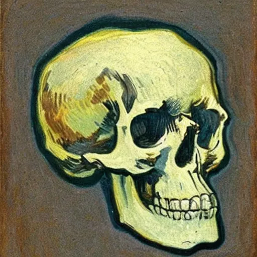 Image similar to Skull of a Skeleton by vincent van gogh