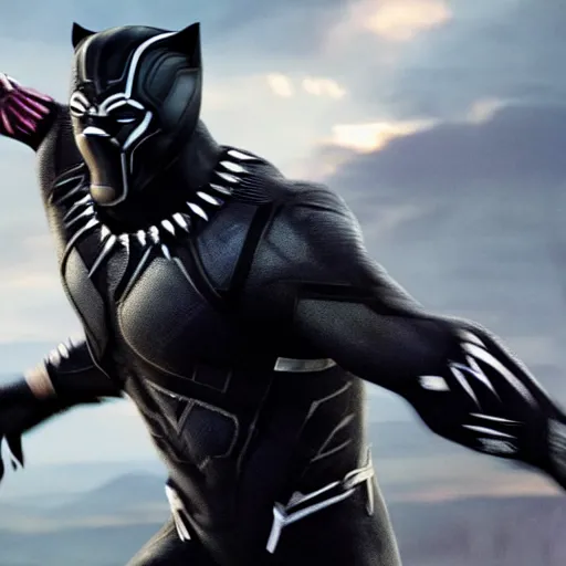 Prompt: a still of Ryan Gosling as Black Panther in Avengers: Endgame (2019)