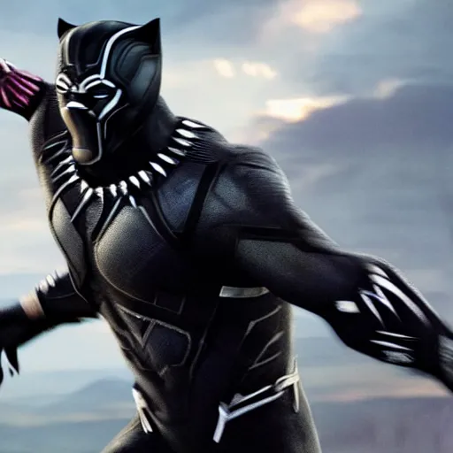 A Still Of Ryan Gosling As Black Panther In Avengers: 