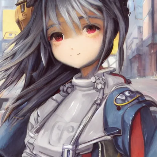 Image similar to dynamic composition, motion, ultra-detailed, incredibly detailed, a lot of details, amazing fine details and brush strokes, colorful and grayish palette, smooth, HD semirealistic anime CG concept art digital painting, watercolor oil painting of Clean and detailed post-cyberpunk sci-fi close-up schoolgirl in asian city in style of cytus and deemo, blue flame, relaxing, calm and mysterious vibes,, by a Chinese artist at ArtStation, by Huang Guangjian, Fenghua Zhong, Ruan Jia, Xin Jin and Wei Chang. Realistic artwork of a Chinese videogame, gradients, gentle an harmonic grayish colors. set in half-life 2, Matrix, GITS, Blade Runner, Neotokyo Source, Syndicate(2012), dynamic composition, beautiful with eerie vibes, very inspirational, very stylish, with gradients, surrealistic, dystopia, postapocalyptic vibes, depth of field, mist, rich cinematic atmosphere, perfect digital art, mystical journey in strange world