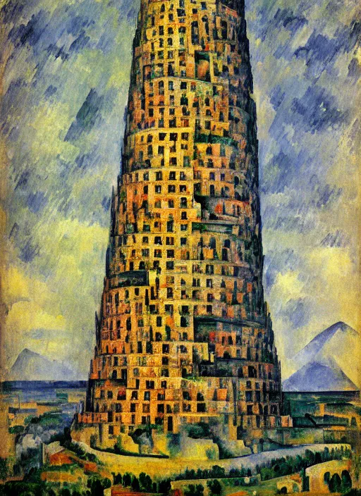 Image similar to the babel tower by paul cezanne