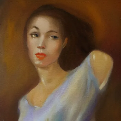 Prompt: a dreamy oil painting of a woman