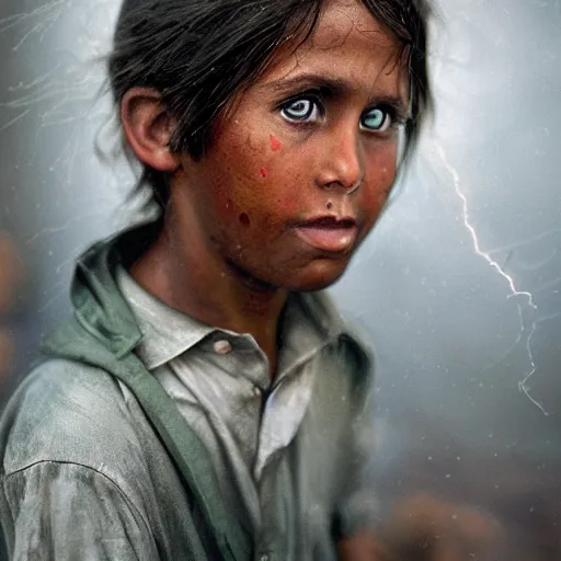 Image similar to portrait of the Storm personalized, by Steve McCurry, clean, detailed, award winning