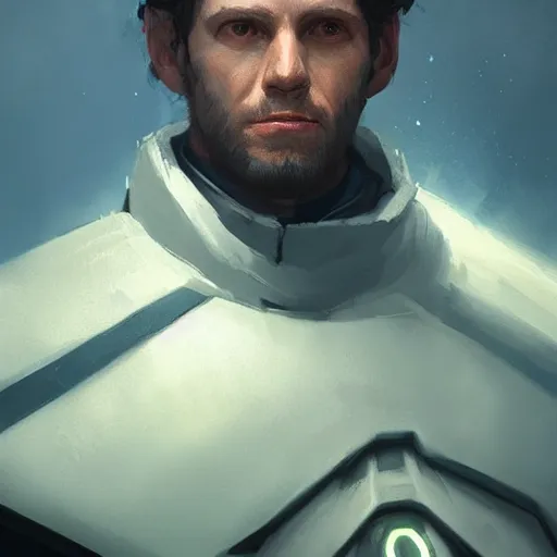Prompt: portrait of kevin tillie by greg rutkowski, jedi knight, he is 3 5 years old, star wars expanded universe, wearing imperial gear, highly detailed portrait, digital painting, artstation, concept art, smooth, sharp foccus ilustration, artstation hq