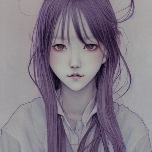 Prompt: a portrait of a character by Miho Hirano