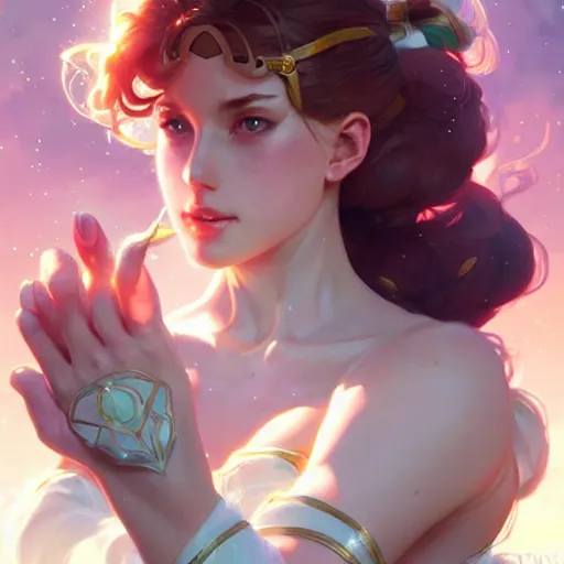 Image similar to Sailor Jupiter, fantasy, intricate, elegant, highly detailed, digital painting, artstation, concept art, matte, sharp focus, illustration, art by Artgerm and Greg Rutkowski and Alphonse Mucha