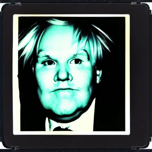 Image similar to color polaroid portrait of a fat man by andy warhol.