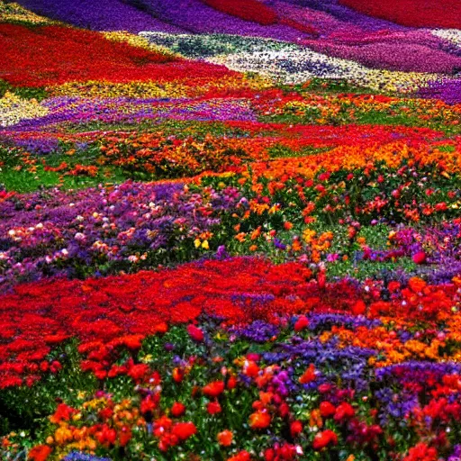 Prompt: Millions of colorful flowers blossoming, climax, overwhelming, brilliant, cinematic, epic, 8k, sharp focus