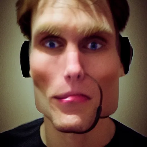 Prompt: an uncomfortably close picture of Jerma985, blurry, cryptid