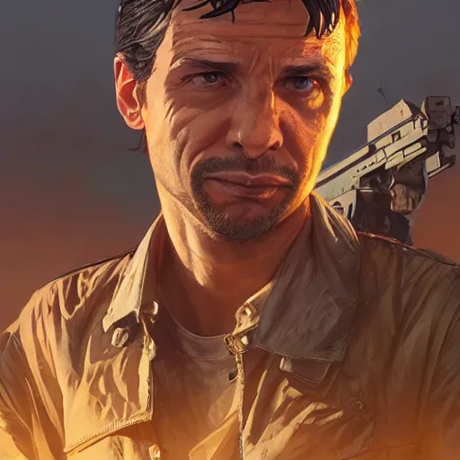 Prompt: highly detailed portrait sylvester stalone is rambo in gta v, stephen bliss, unreal engine, fantasy art by greg rutkowski, loish, rhads, ferdinand knab, makoto shinkai and lois van baarle, ilya kuvshinov, rossdraws, tom bagshaw, global illumination, radiant light, detailed and intricate environment