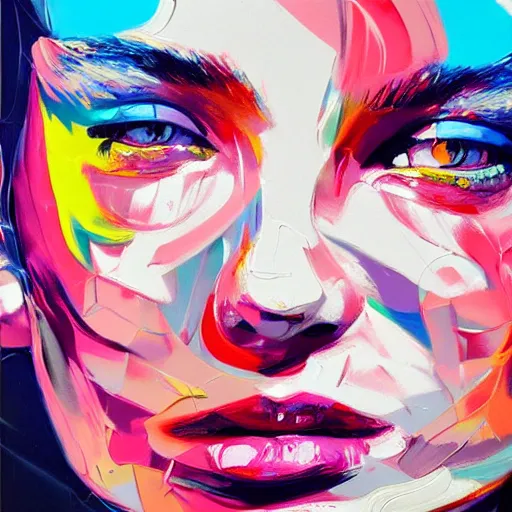 a vibrant oil painting close up of kate moss by | Stable Diffusion ...