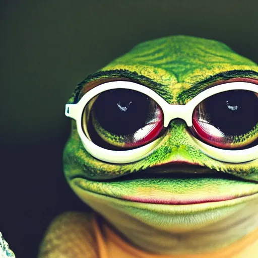 Prompt: closeup potrait of pepe frog Ina cozy room, natural light, sharp, detailed face, magazine, press, photo, Steve McCurry, David Lazar, Canon, Nikon, focus