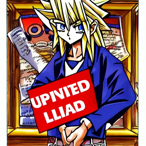 Image similar to yugi moto as president of the united states