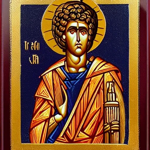 Prompt: Apollo the Olympian, Byzantine Orthodox icon