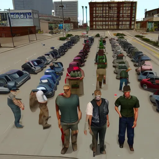 Image similar to crowd of GTA NPCs