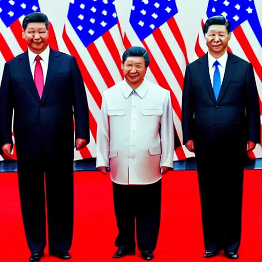 Image similar to vladimir putin, obama, trump and xi jinping holding hands