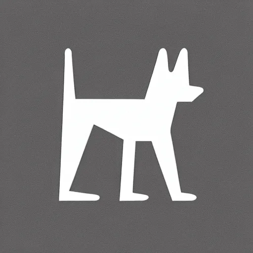 Image similar to minimal geometric dog symbol by karl gerstner, monochrome