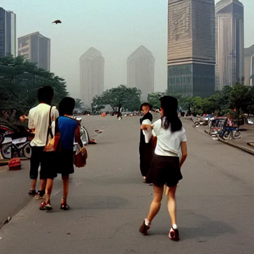 Image similar to An average day in Hangzhou in 1990s
