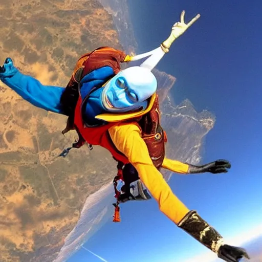 Image similar to aang from avatar the last airbender skydiving