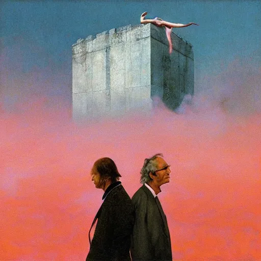 Image similar to a man burns with fire in a white city, pink floyd album cover, 1 9 7 0's, by storm elvin thorgerson, moebius, craig mullins, beksinski, bruegel, greg rutkowski, alphonse mucha, and yoshitaka amano, colorful flat surreal design, hd, 8 k, artstation