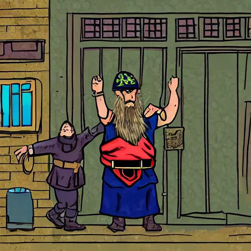 Image similar to wizard mage, being arrested by spetsnaz