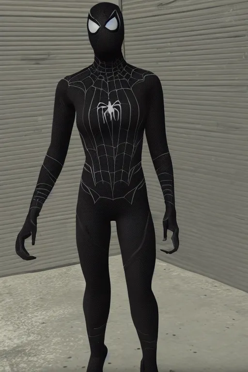 Prompt: black spider - man suit in half life alyx