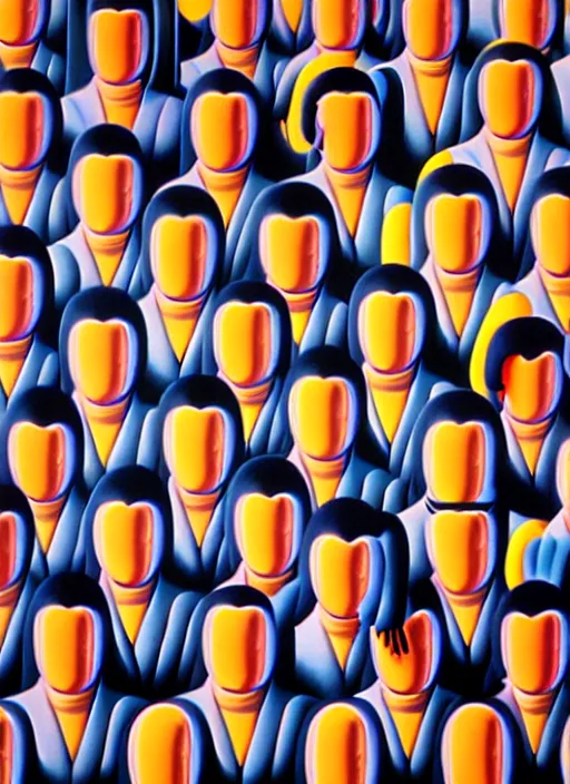 Image similar to evil men by shusei nagaoka, kaws, david rudnick, airbrush on canvas, pastell colours, cell shaded, 8 k,