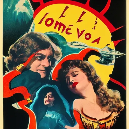 Prompt: a vintage movie poster 70s of a woman in love with Death, exploitation