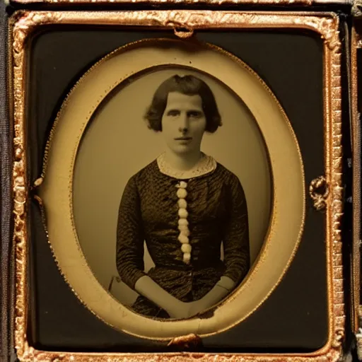 Prompt: daguerreotype of a woman