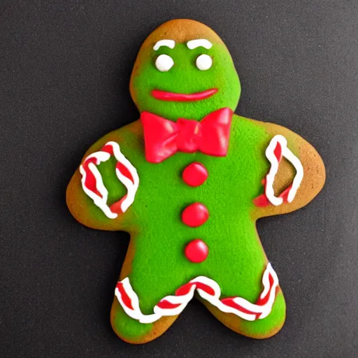 Prompt: Gingerbread man with Shrek