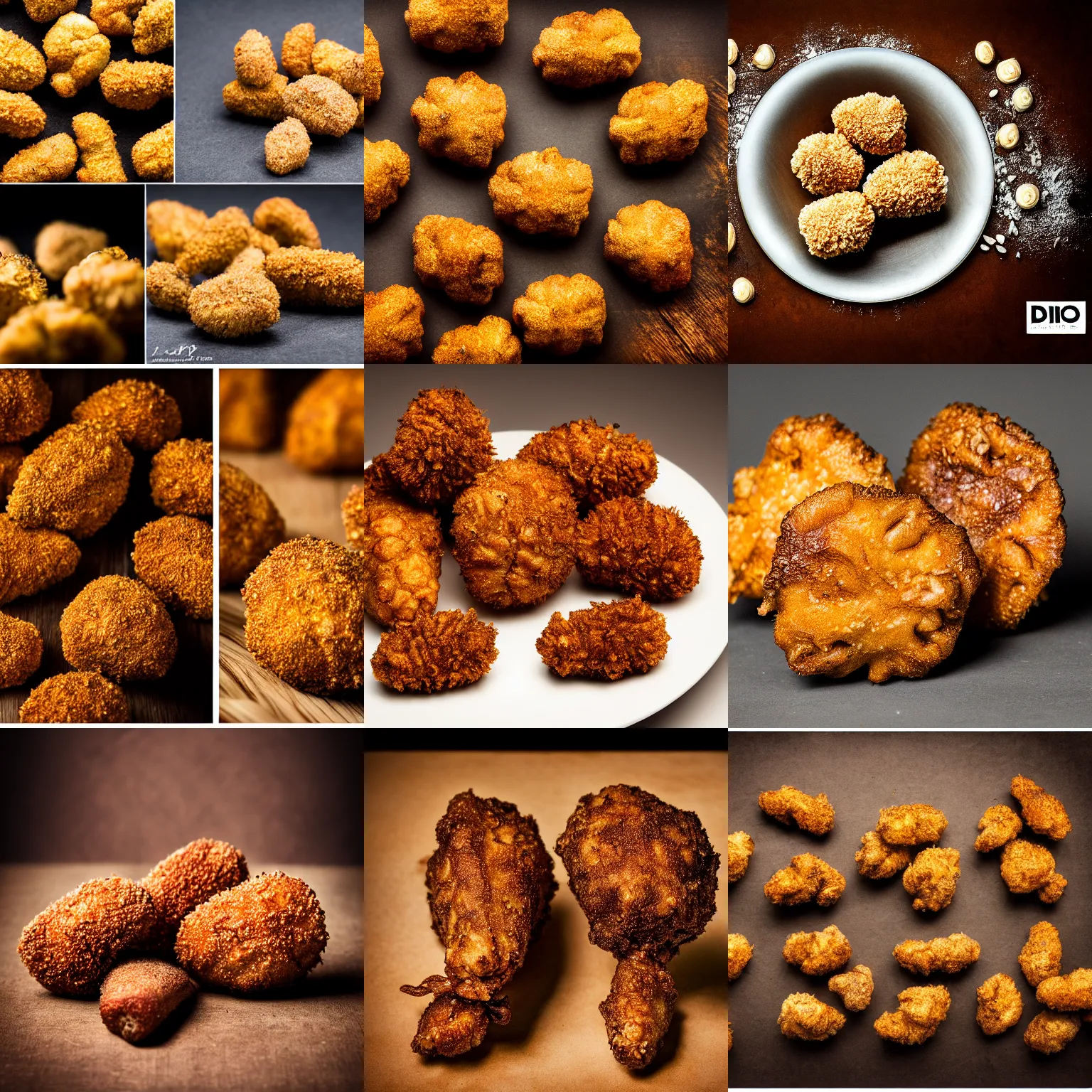 Prompt: food photography of dino nuggs, professional, rustic, highly detailed, high resolution, studio lighting, sharp focus, flickr, award winning, dslr