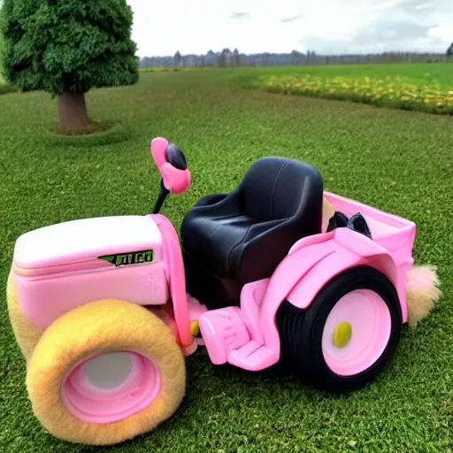 Image similar to a very soft persian pink plush john deere with pluche