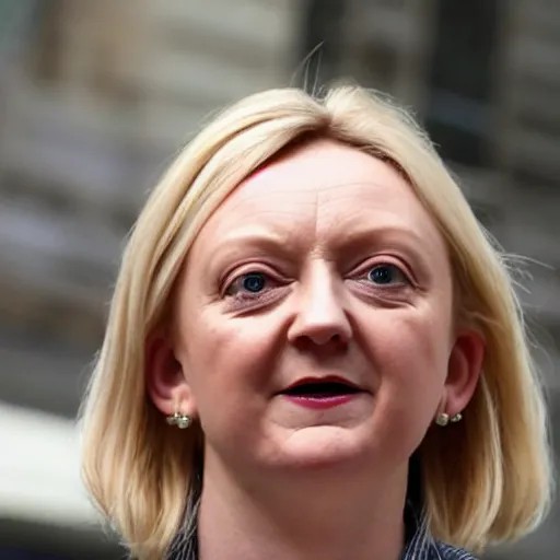 Prompt: liz truss as a plush toy,