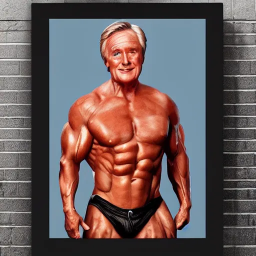 Image similar to ken barlow with the physique of a body builder, hyper realistic, ultra detailed, cinematic, dynamic lighting, photorealistic, refined, intricate, digital art, digital painting, masterpiece, 8k