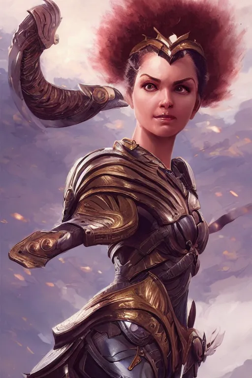 Image similar to amazon valkyrie athena, d & d, fantasy, portrait, highly detailed, headshot, digital painting, trending on artstation, concept art, sharp focus, illustration, art by artgerm and greg rutkowski and magali villeneuve