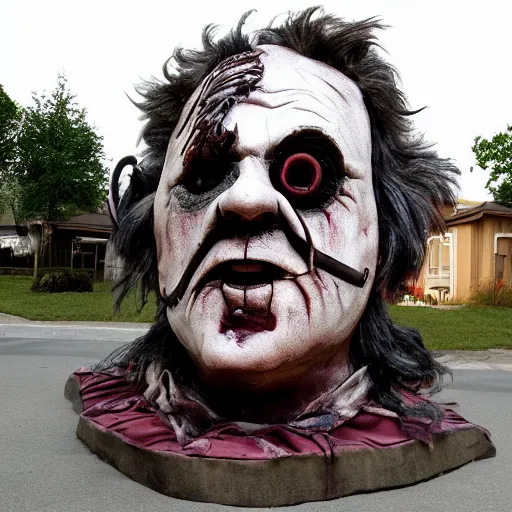 Image similar to parade float for leatherface, realistic photography, high detailed