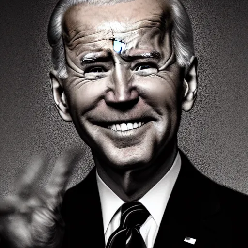 Image similar to joe biden as a vampire : : award winning horror photography : :