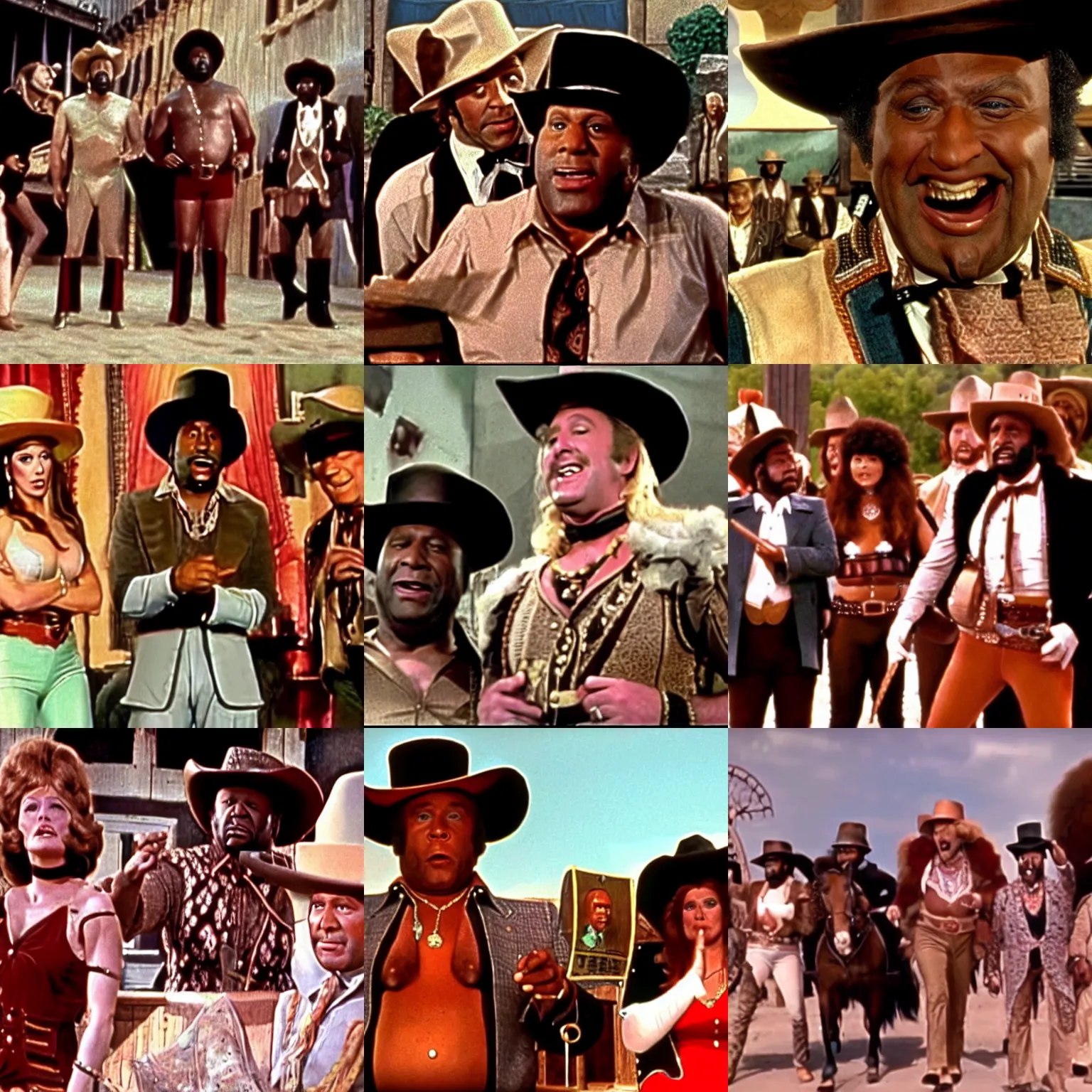 Prompt: a film still from blazing saddles ( 1 9 7 4 )