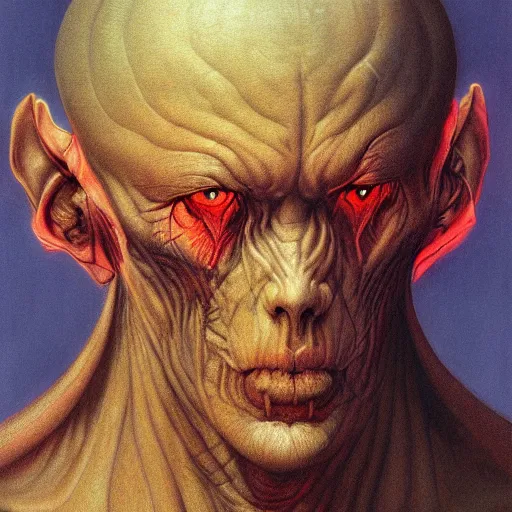 Prompt: A portrait of a demon by Wayne Barlowe