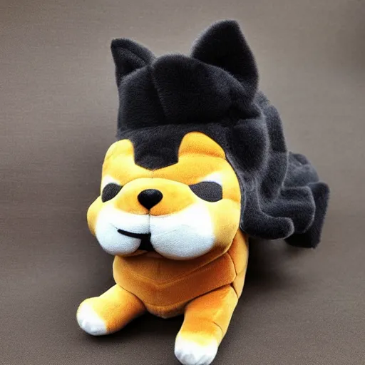 Image similar to a giant plushy shiba inu smoking a cigar, fluffy, soft, photo realistic, highly detailed,