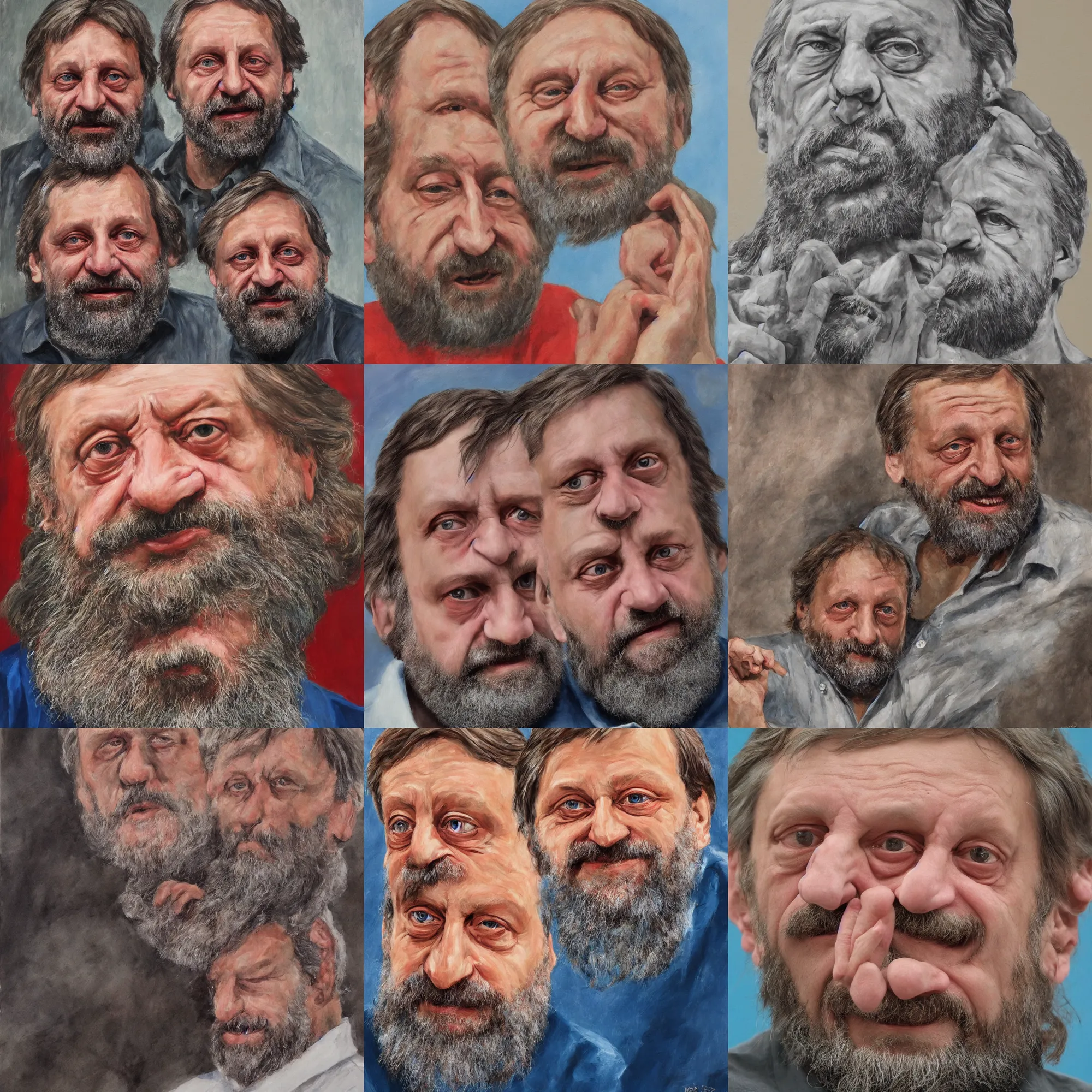 Prompt: slavoj zizek painted