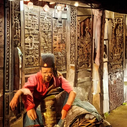 Image similar to Chinese peasant in Shanghai at night