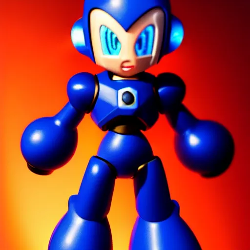 Image similar to a photo of a real megaman, studio lighting, high detail, hyperrealism