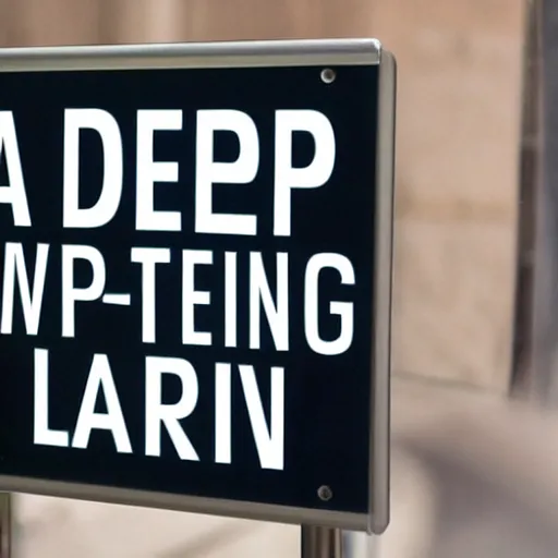 Image similar to a sign that says deep learning