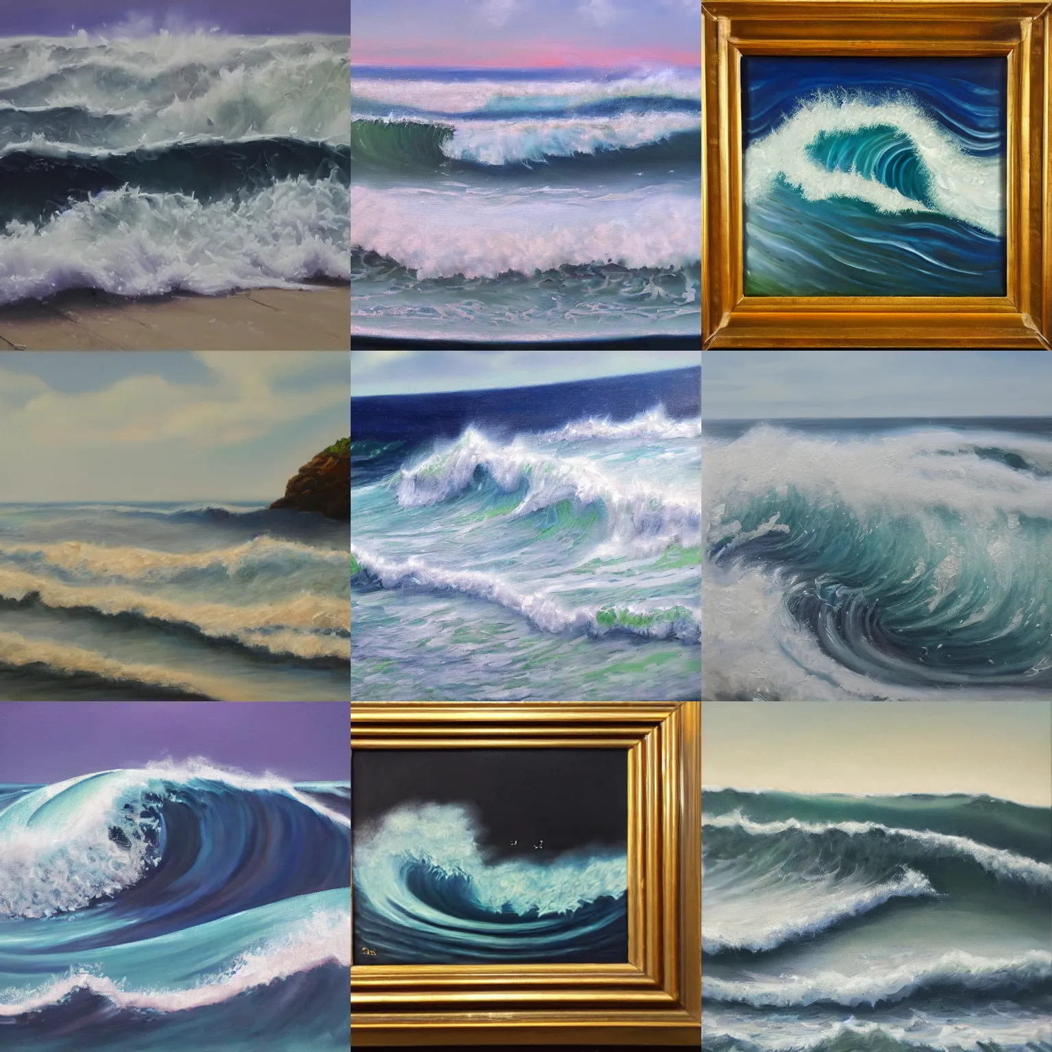 Prompt: The Ninth Wave, oil painting