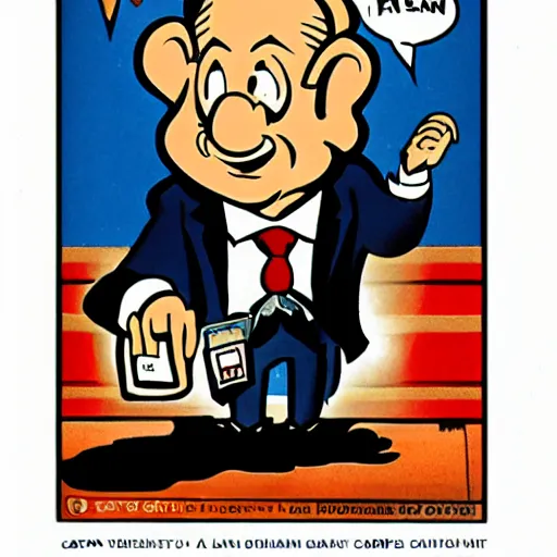 Prompt: a cartoon character of Benjamin netanyahu by Carl Barks.