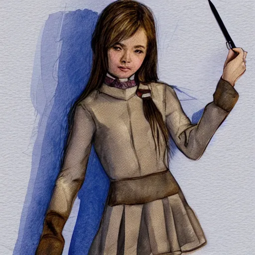 Prompt: a perfect, realistic professional digital sketch of a Russian schoolgirl posing, in style of Marvel, full length, by pen and watercolor, by a professional American senior artist on ArtStation, a high-quality hollywood-style sketch, on high-quality paper