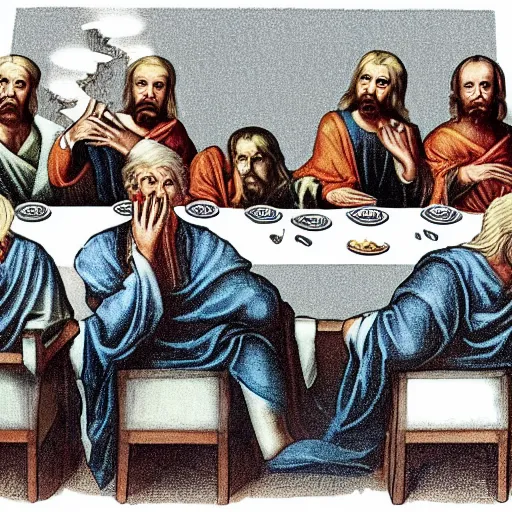 Prompt: Donald Trump in The Last Supper