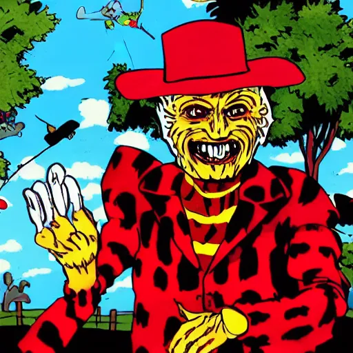 Image similar to Freddy Krueger Saturday Morning Cartoon show