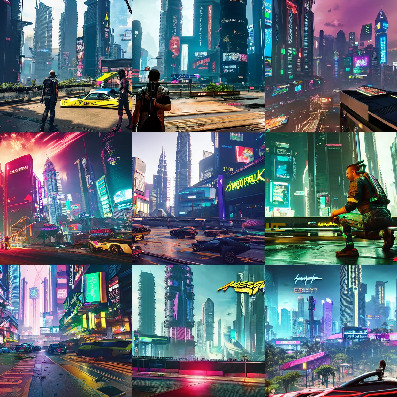 Prompt: cyberpunk 2077 kuala lumpur